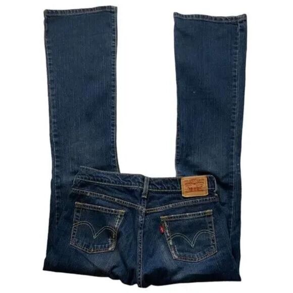 Levi's Jeans Bootcut Womens Size 6 Long Straight Leg Stretch Dark Wash Denim - Picture 5 of 9